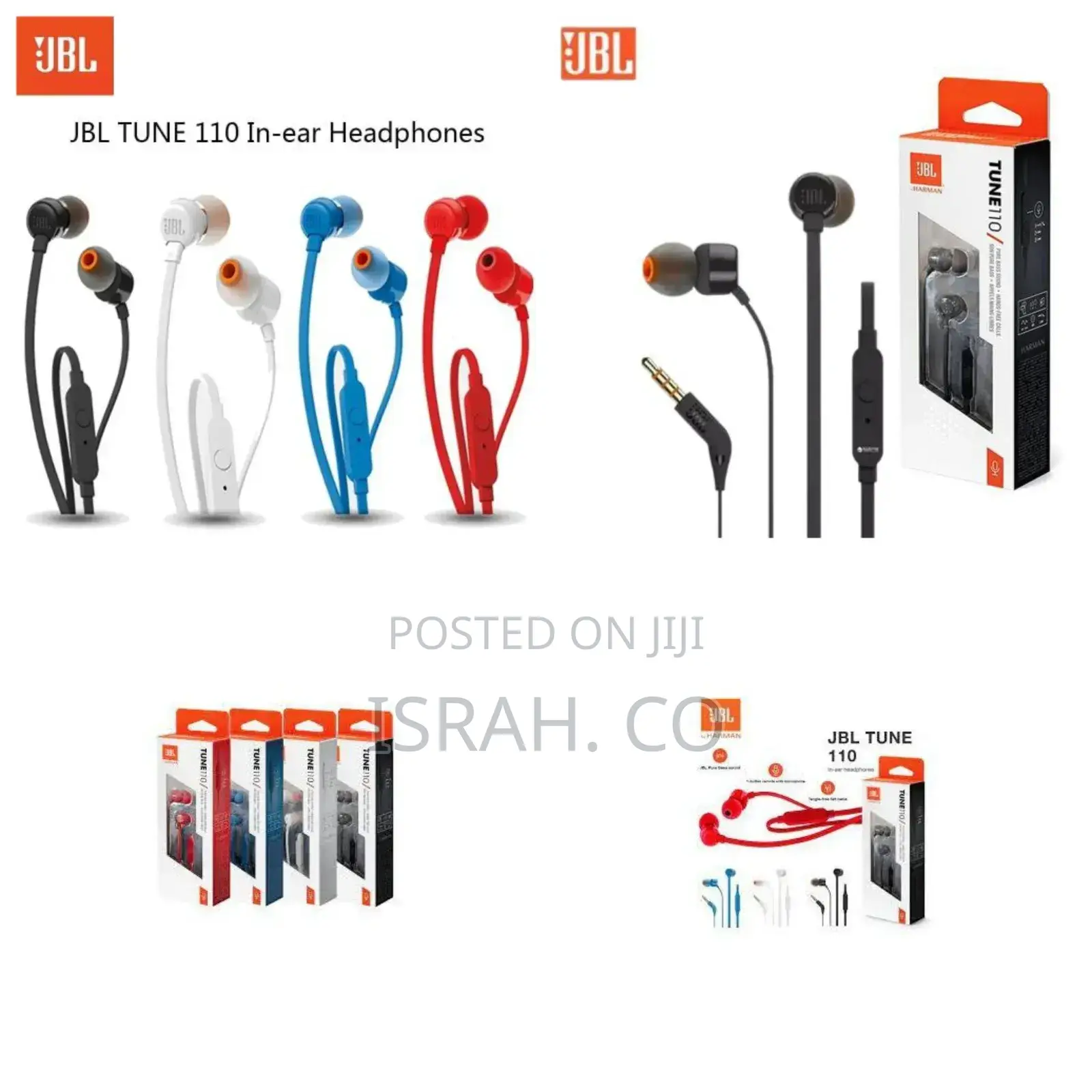 Jbi Tune 110 Wired in-Earbud Headphones With Pure Bass Sound