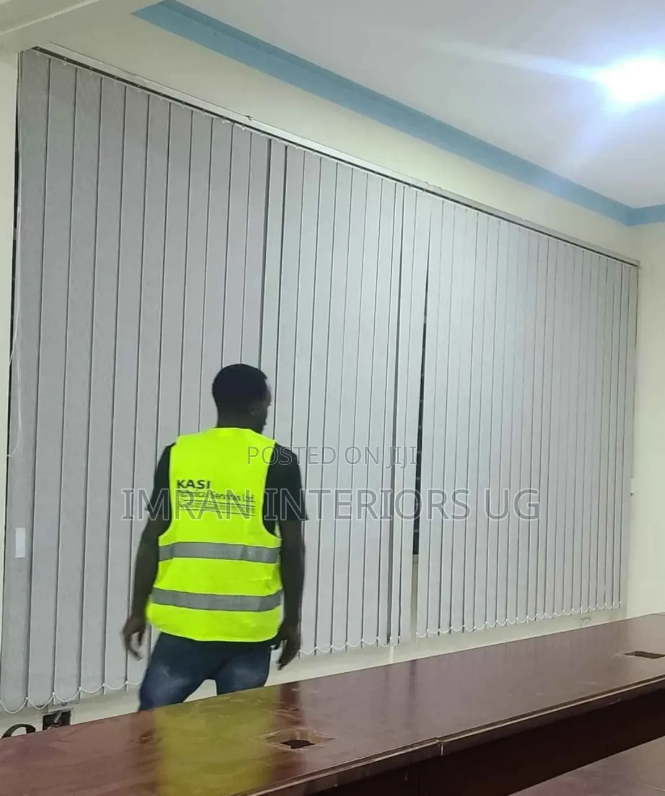 Grey and Corporate Window Vertical Blinds Per Square Meter.