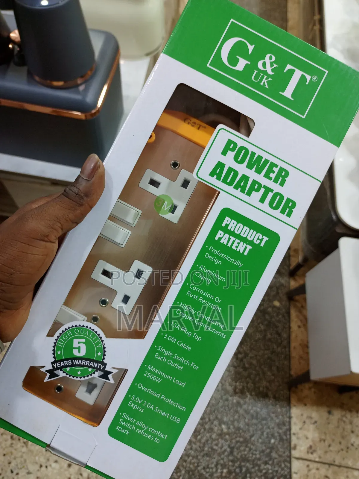 G T 3-Way Power Extension With 2 Charging Ports