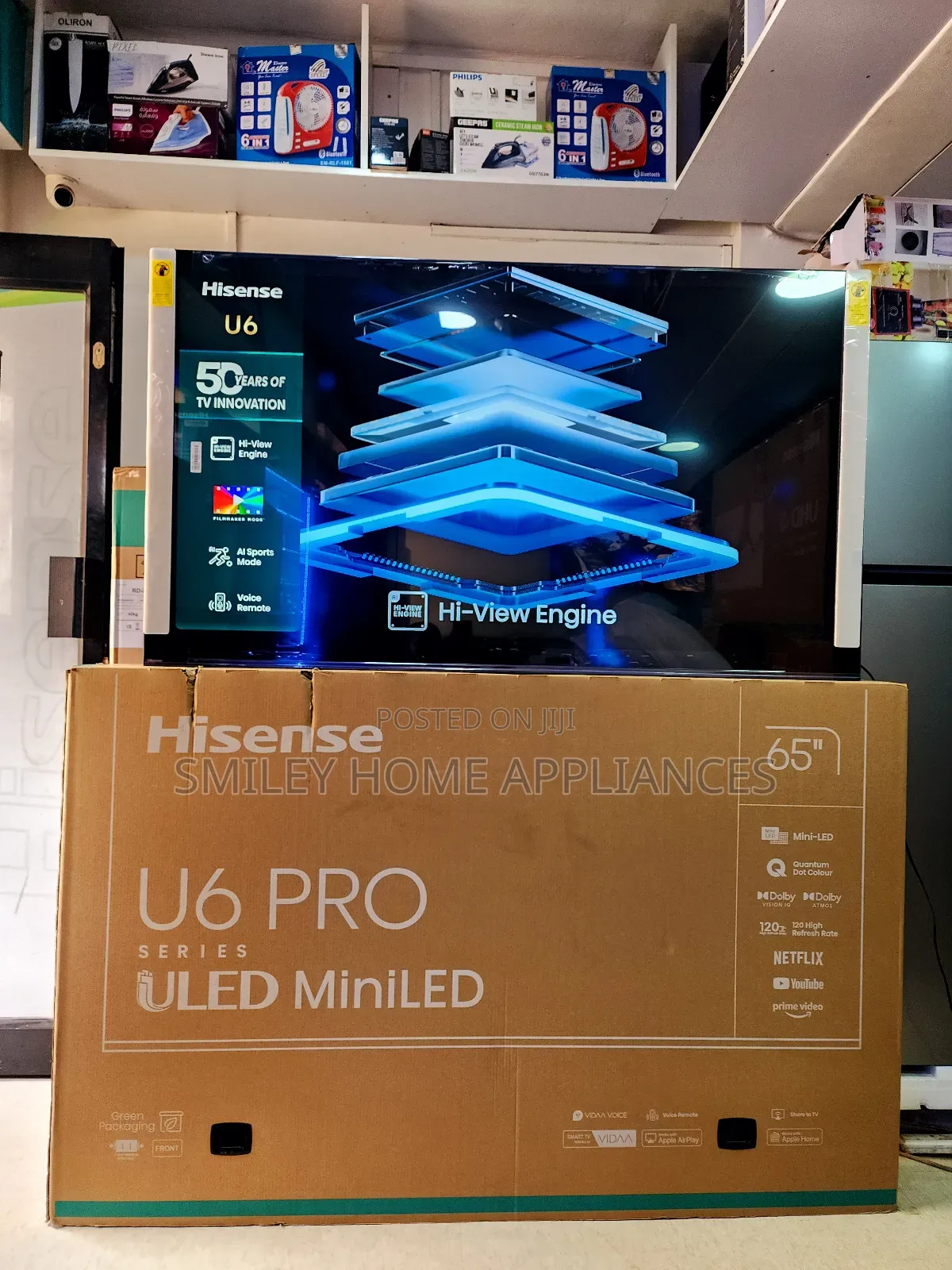 Hisense ULED4K Miniled Pro 6 Series Vidaa Smart Tv 65inches