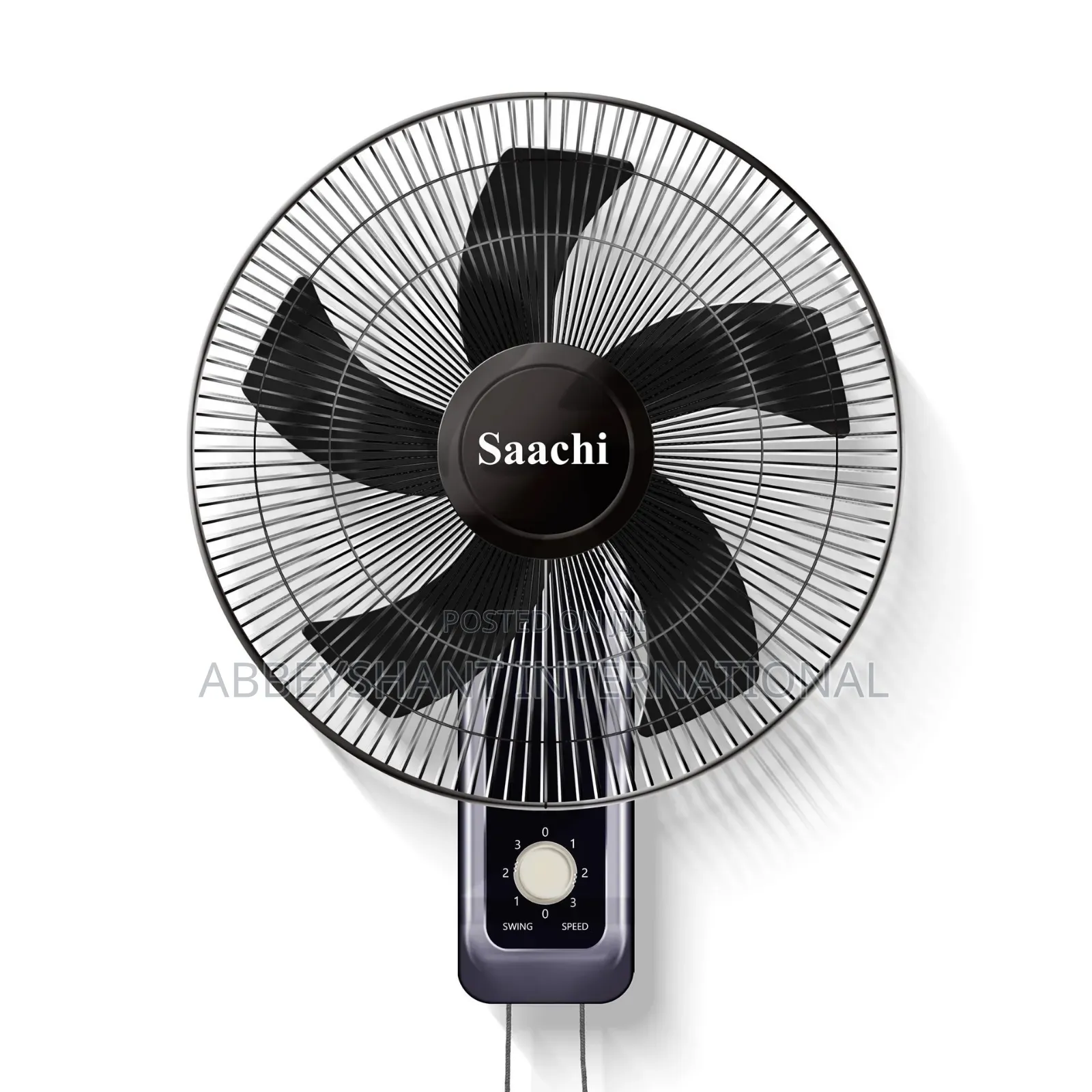 16 Inch 3 Speed Wall Fan -Blacksaachi NL-FN-1740 Wall Fan