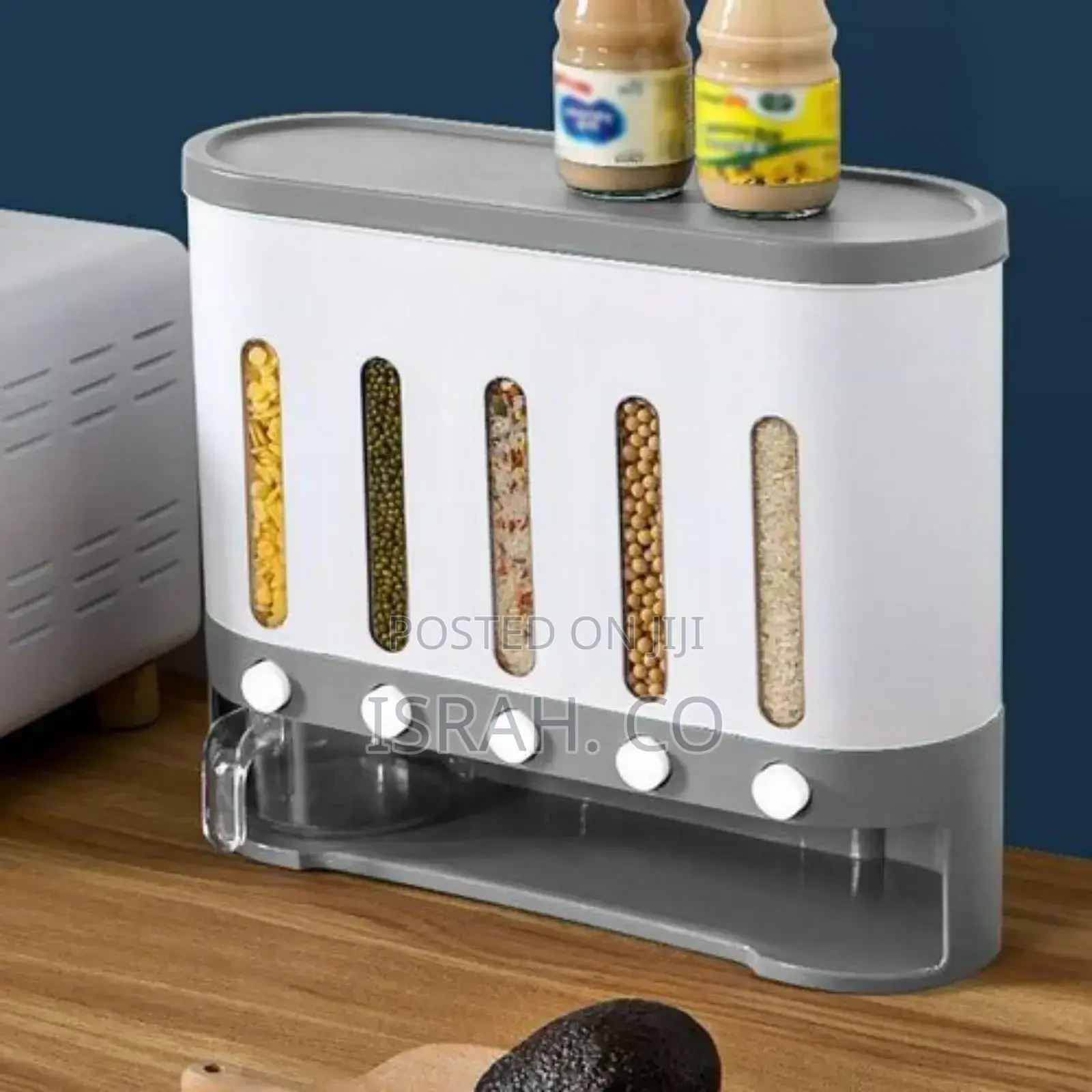 5-Grid Wall Mounted Storage Container 12L Food Dispenser