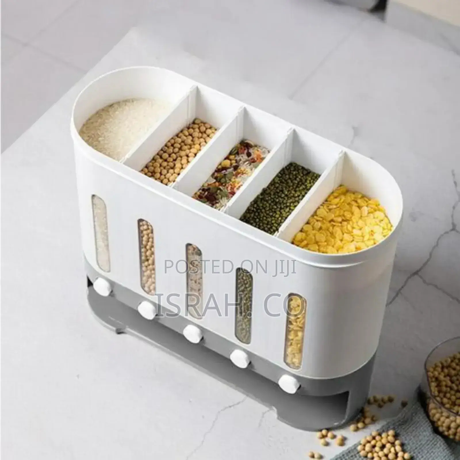5-Grid Wall Mounted Storage Container 12L Food Dispenser