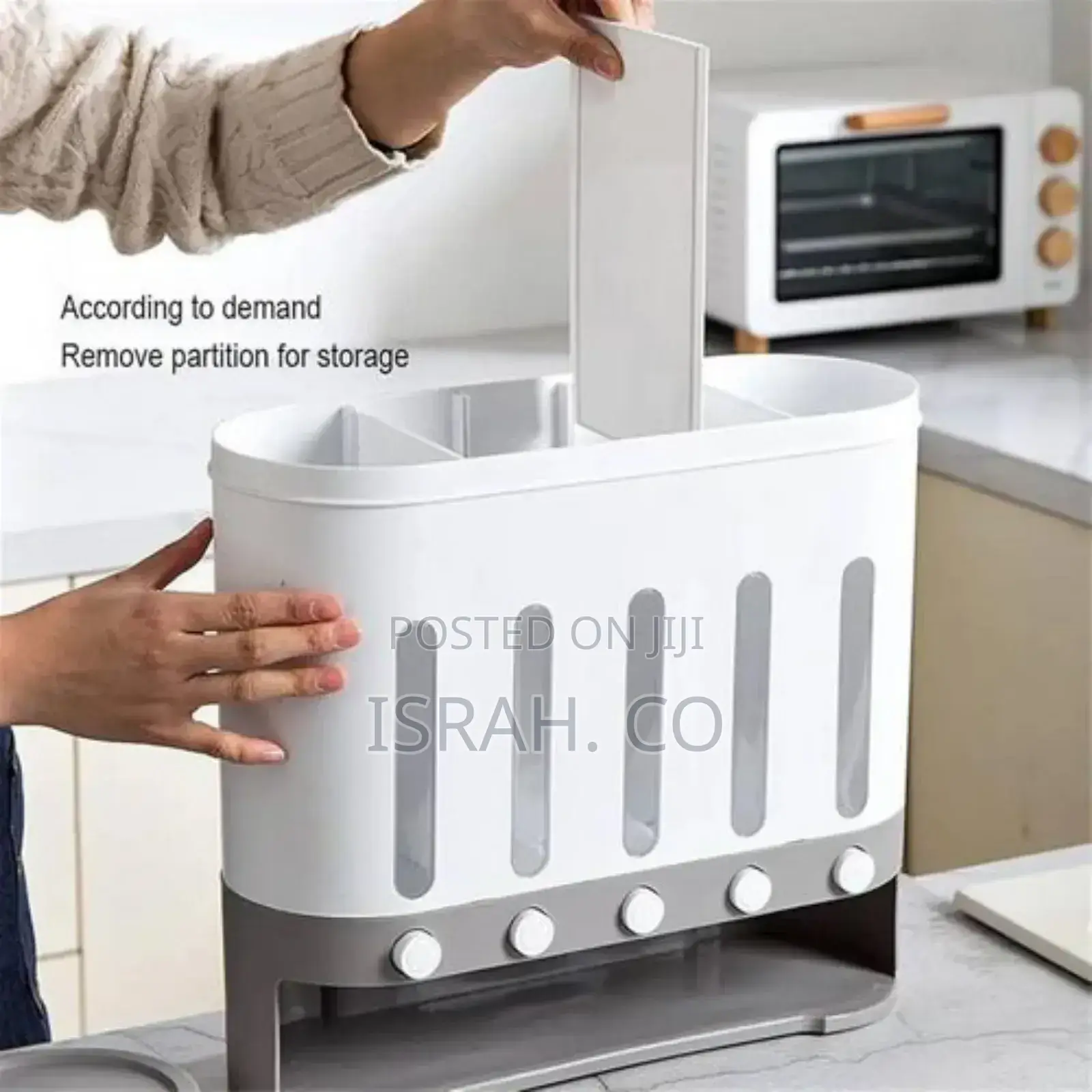 5-Grid Wall Mounted Storage Container 12L Food Dispenser