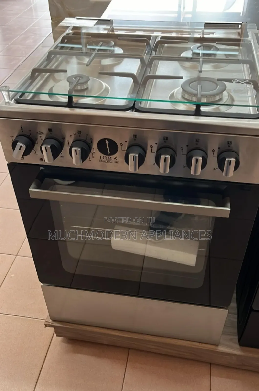 IQRA 60x60cm Cooker, 4 Gas Burners Electric Oven, Auto Ign