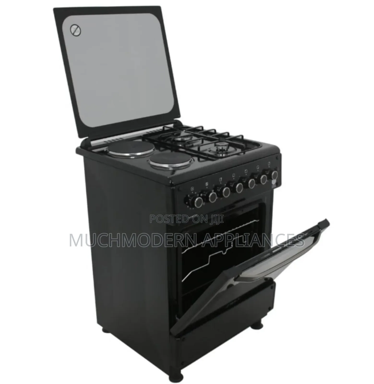 IQRA 60x60cm Cooker, 2 Gas Burners and 2 Hotplates, Auto Ign