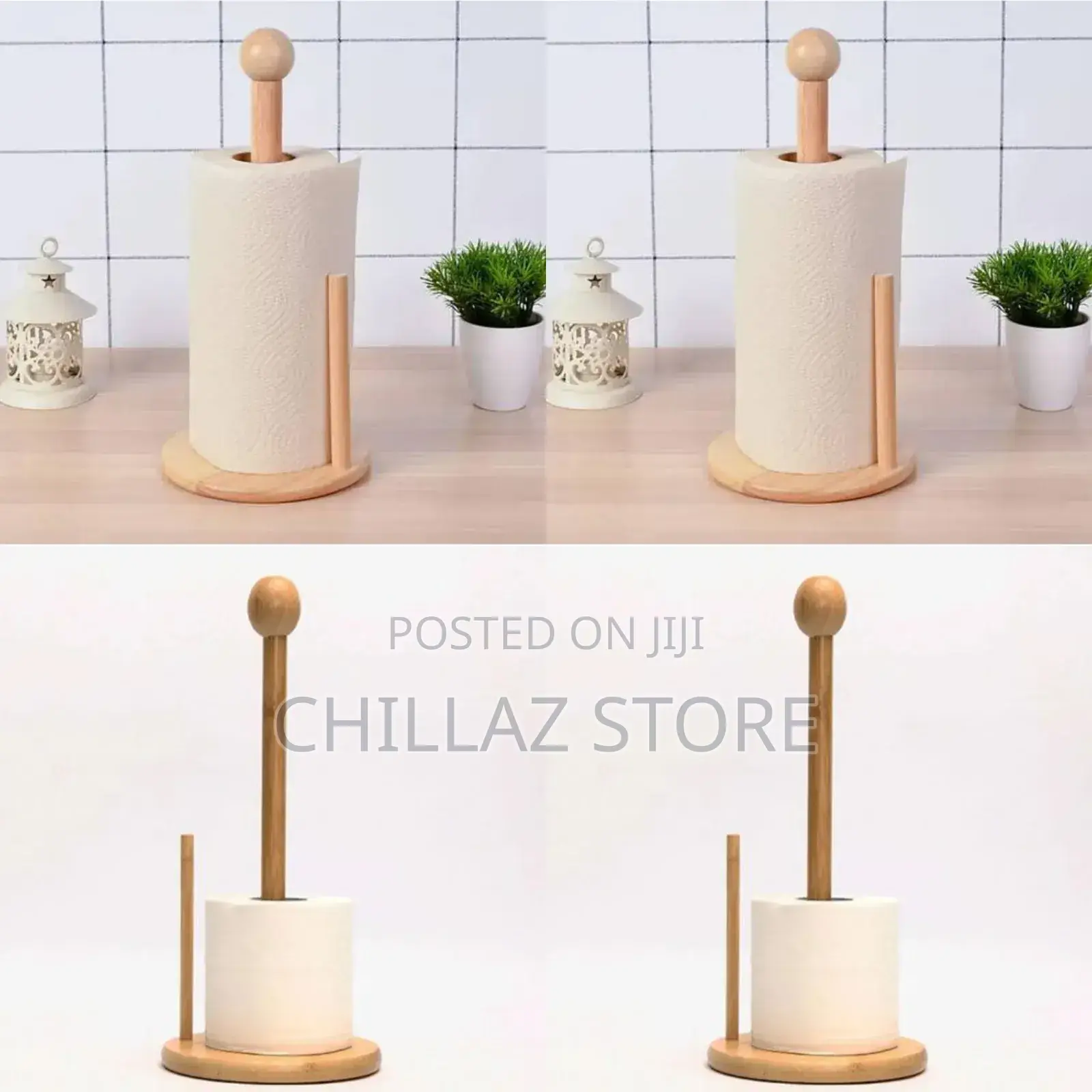 Round Wooden Tissue Holder.