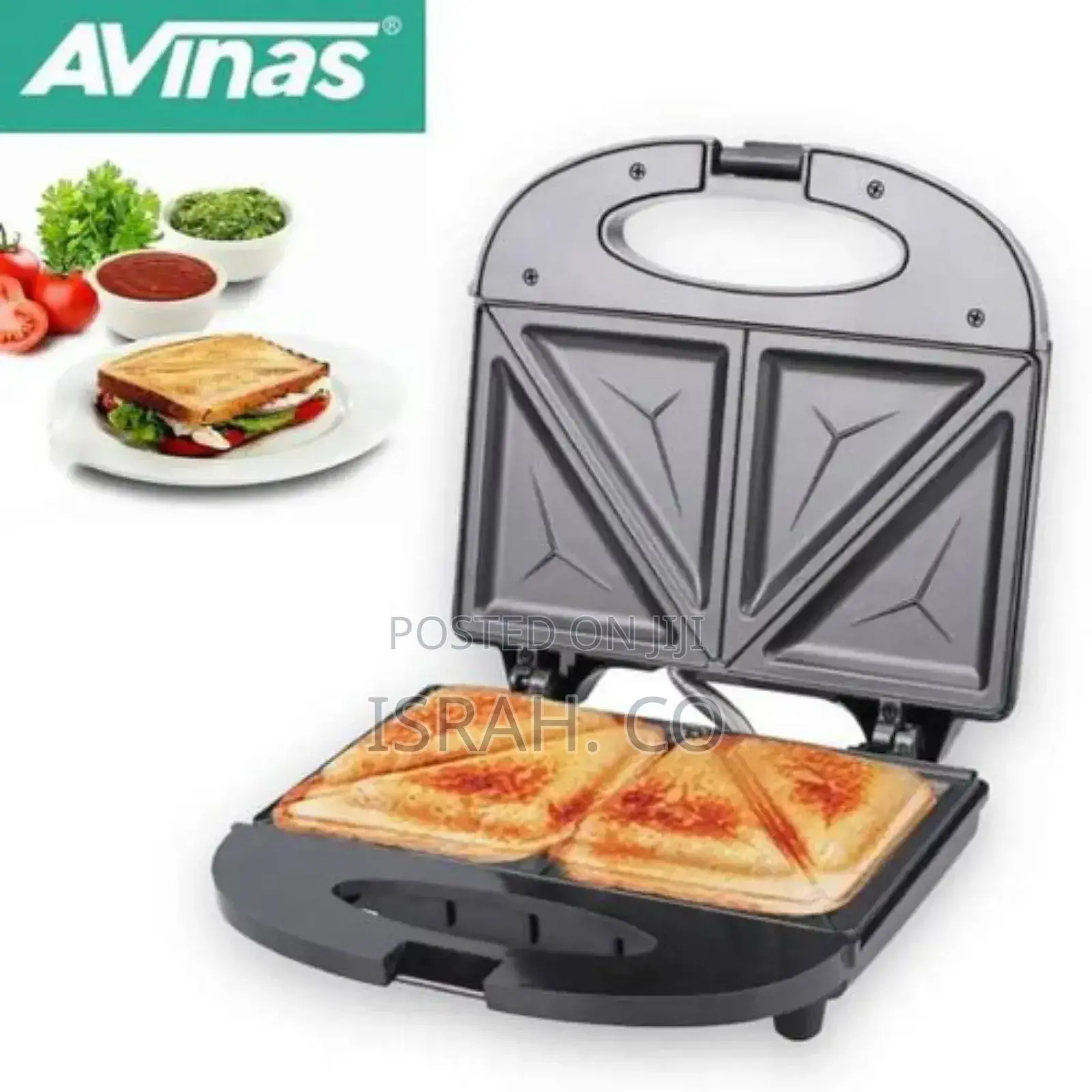 AVINAS 2 Slice Sandwich Maker Non Stick Bread Toaster Baker