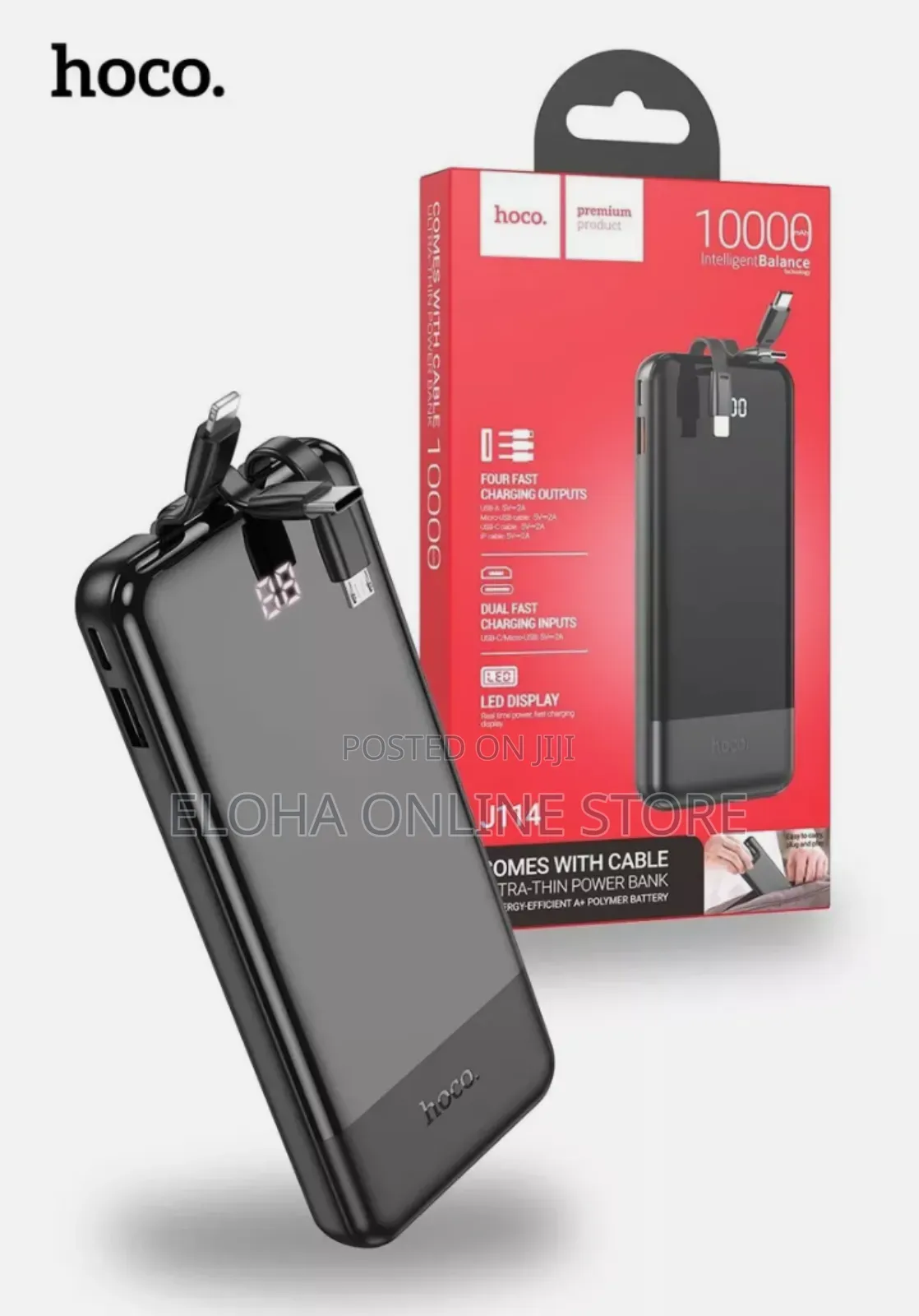 HOCO J114 All Cable With Digital Display10000mah Power Bank