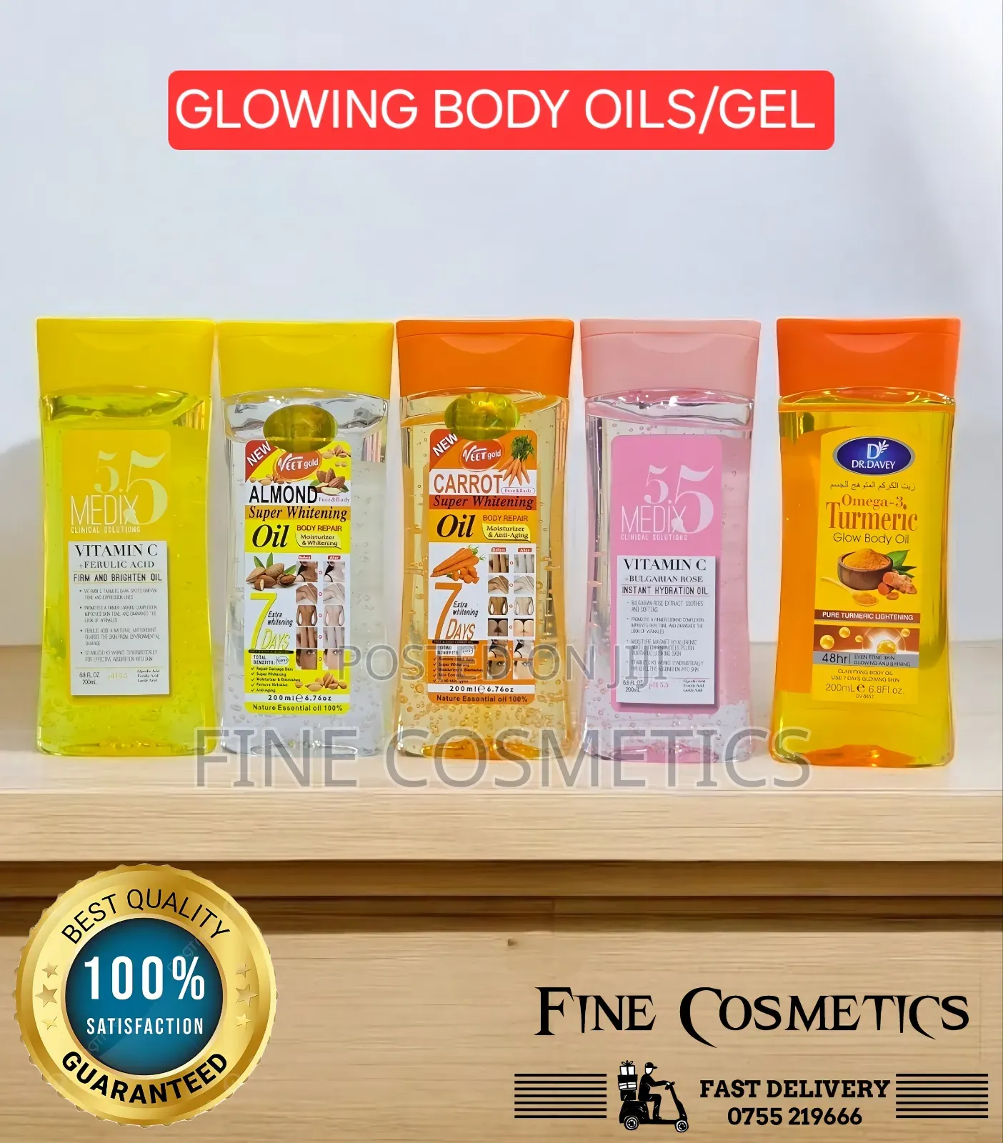 GLOWING BODY OILS/GEL | Veet Gold, Medix Vitamin C Turmeric
