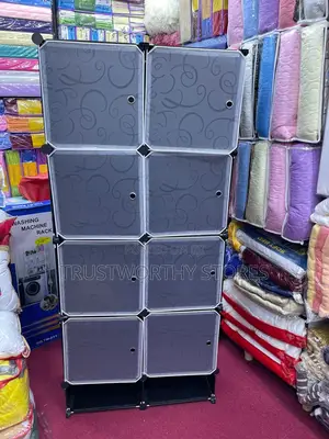 2 Columns Plastic Wardrobe With Single Column Shoerack