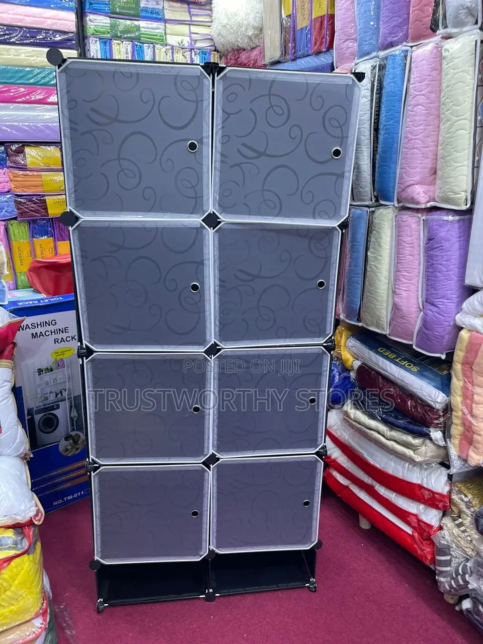 2 Columns Plastic Wardrobe With Single Column Shoerack