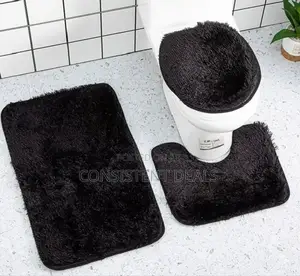 3pcs Plush Bathroom Bathroom Mat Set