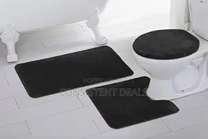 3pcs Plush Bathroom Bathroom Mat Set