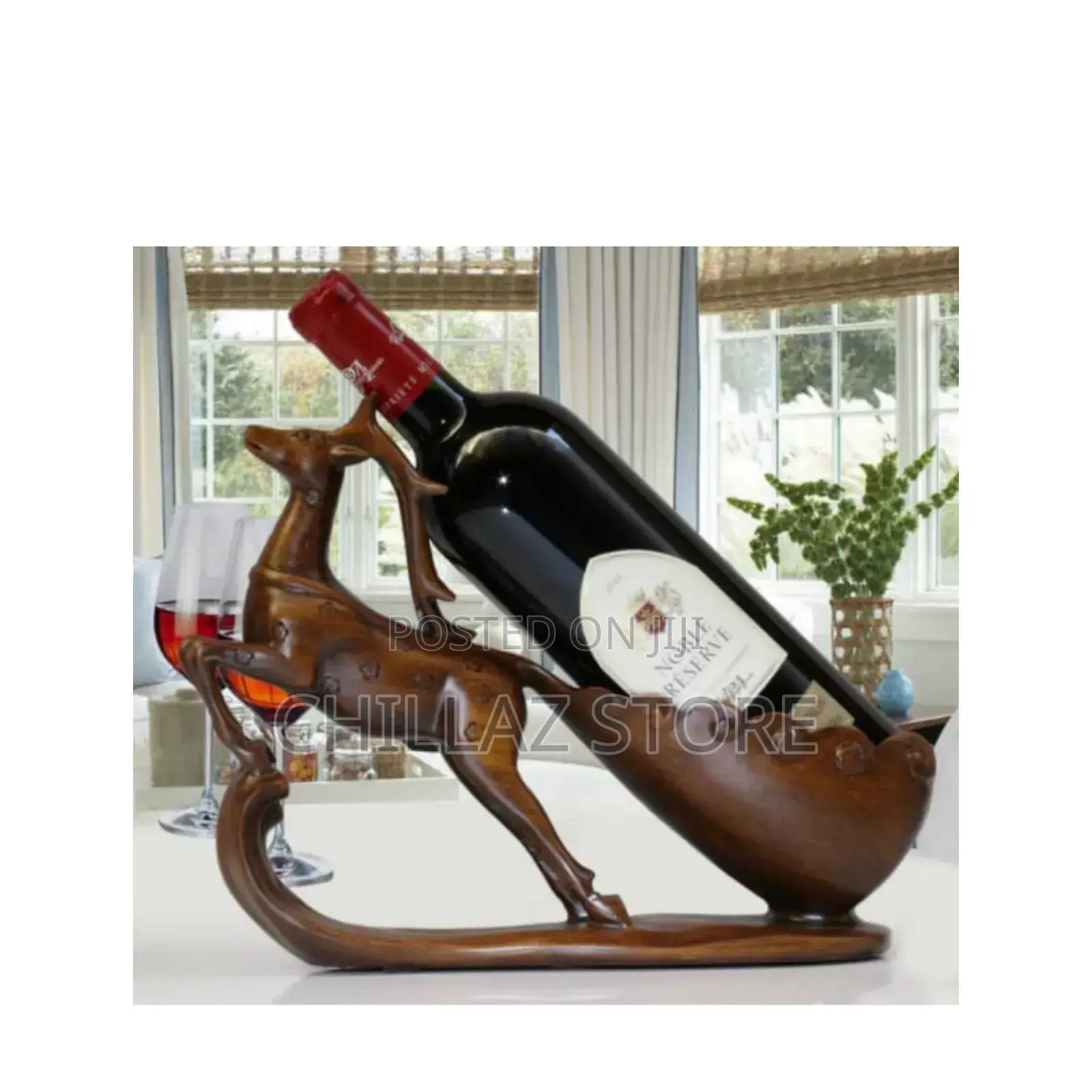 Deer Wooden Wine Bottle Holder.