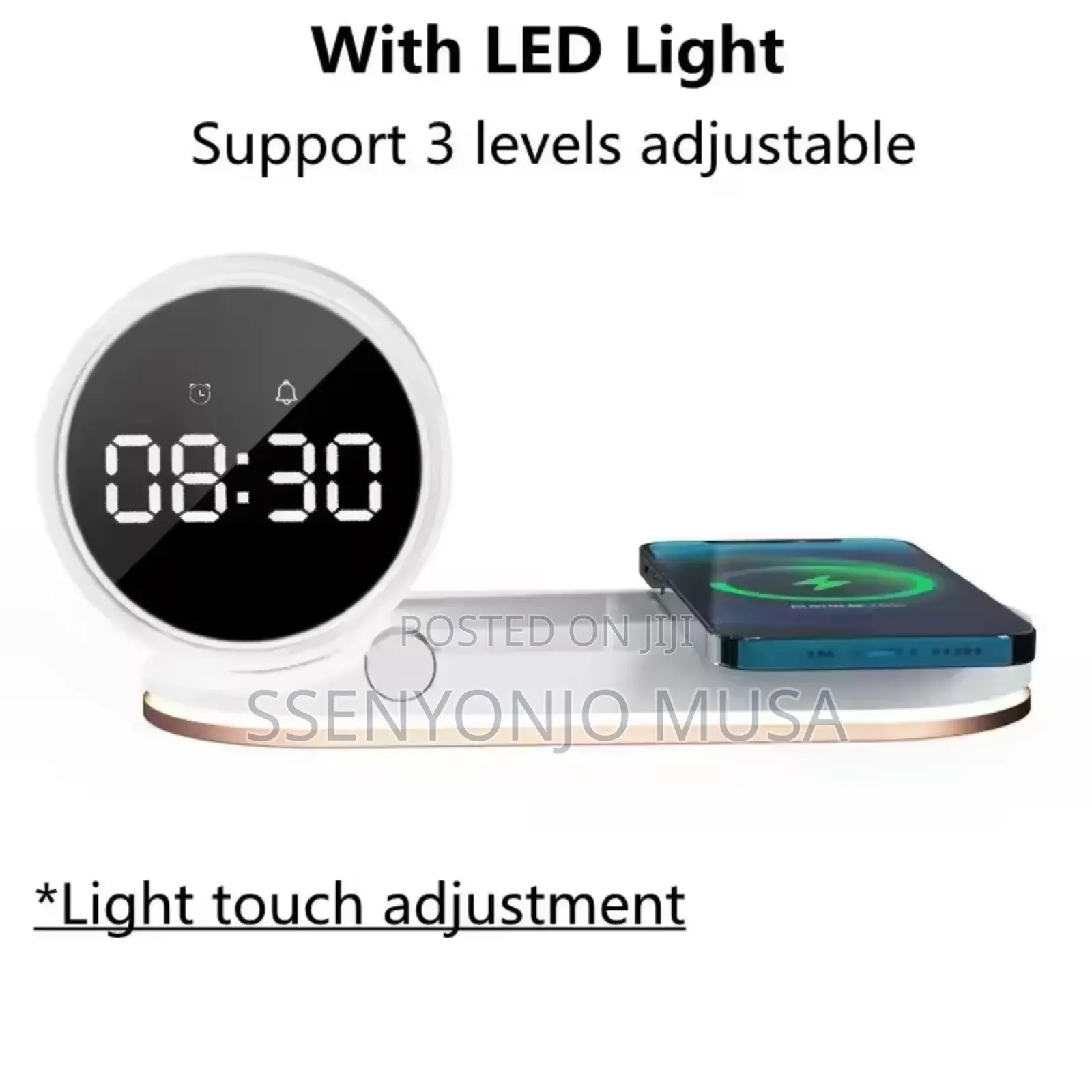 3-in-1 Wireless Charging Station |Led Desk Lamp, Alarm Clock