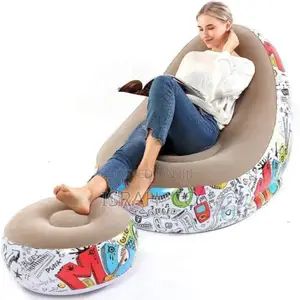 Photo - Family Inflatable Lounge Chair, Graffiti Pattern Flocking