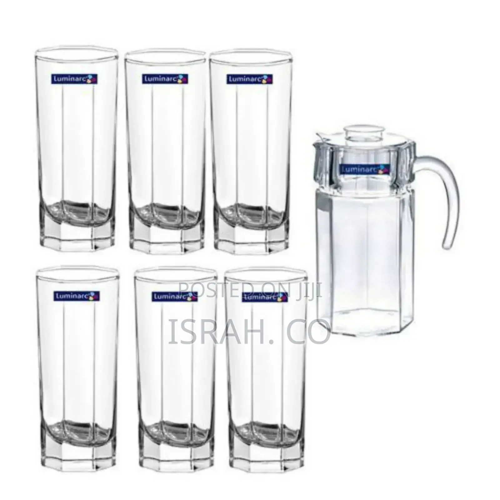 Luminarc Octim 1 Jug and 6 Glasses Juice /Water Set-Colorles