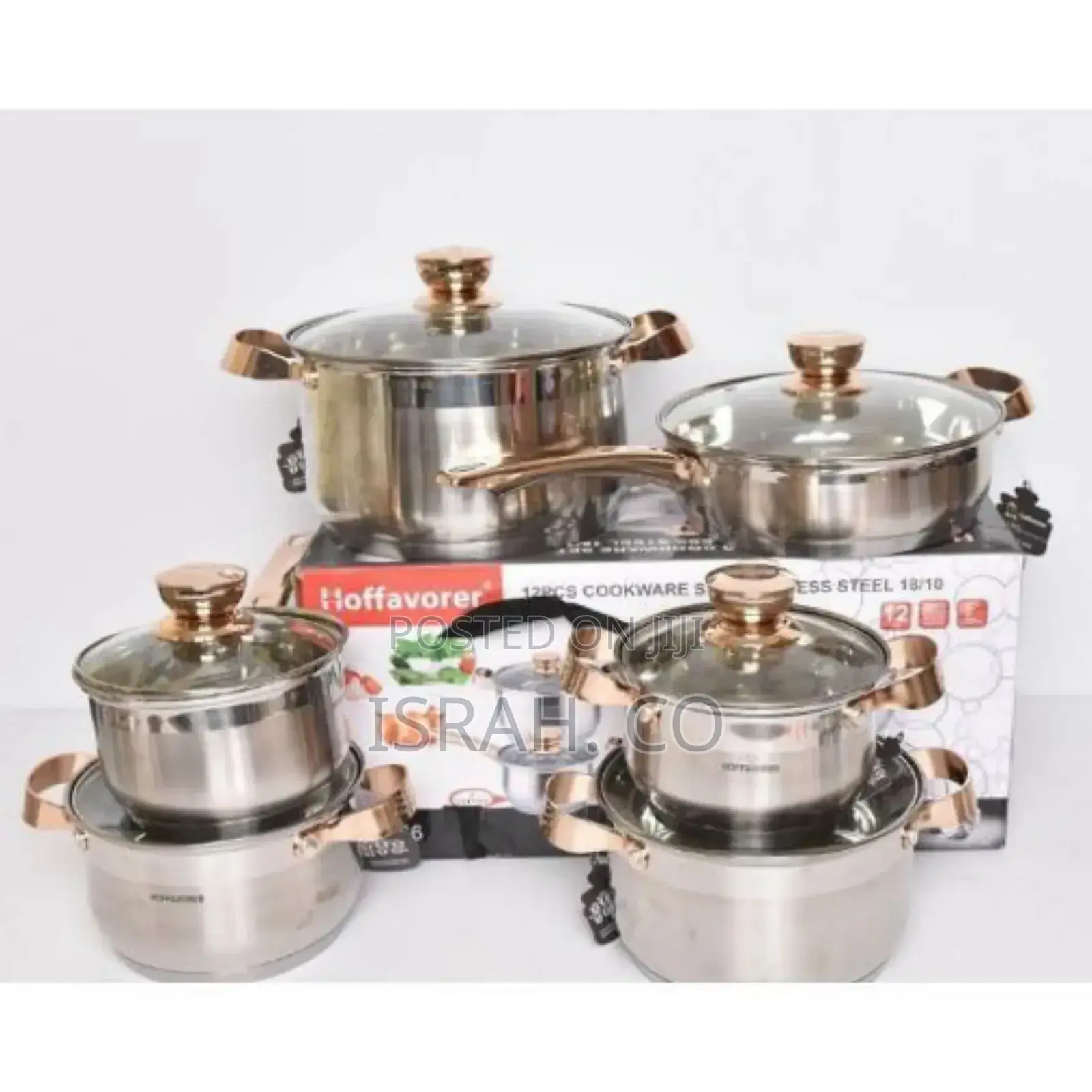 12 Piece of Steel Pots and Frying Pan Saucepans Cookwaret