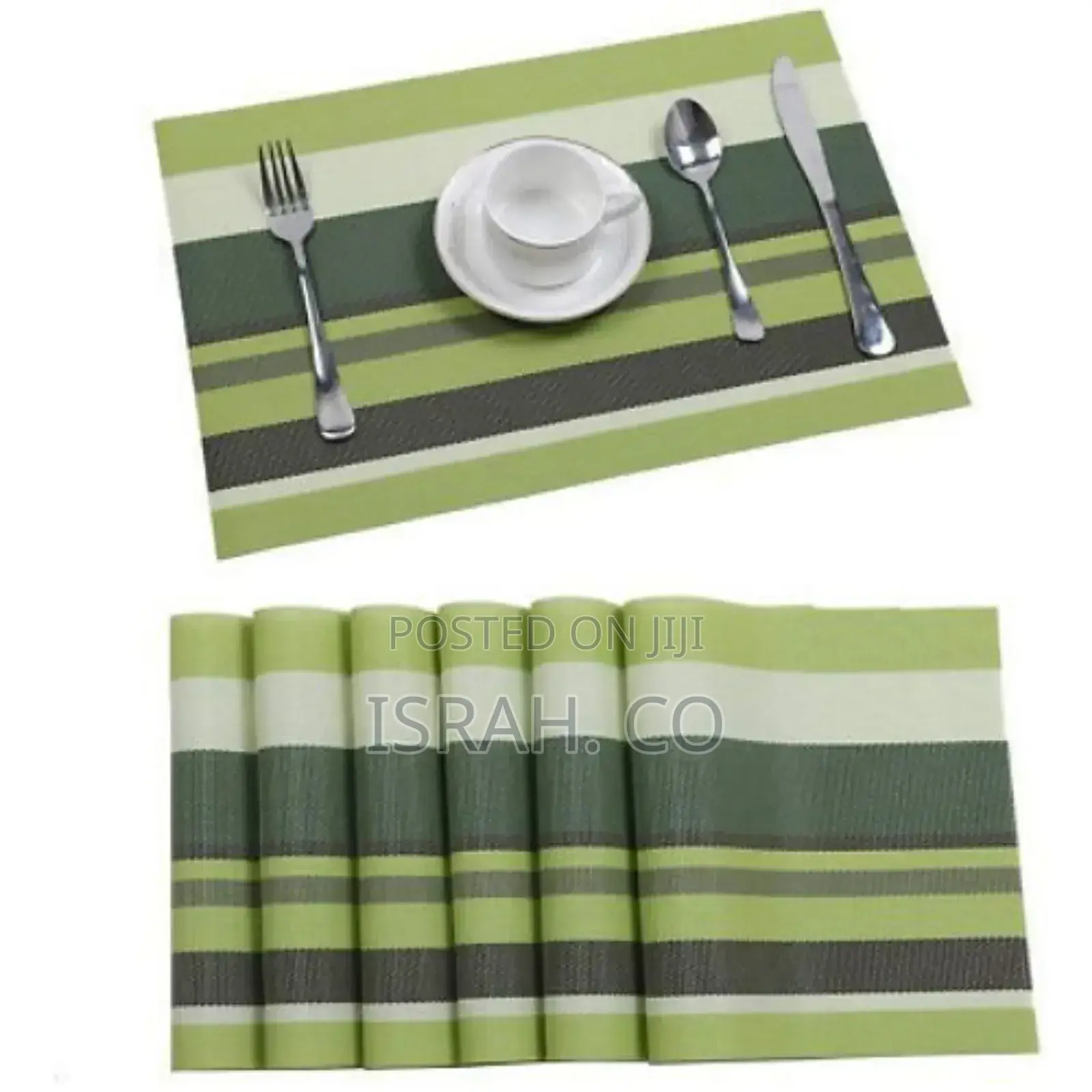 Green Table Mats 6 Pieces