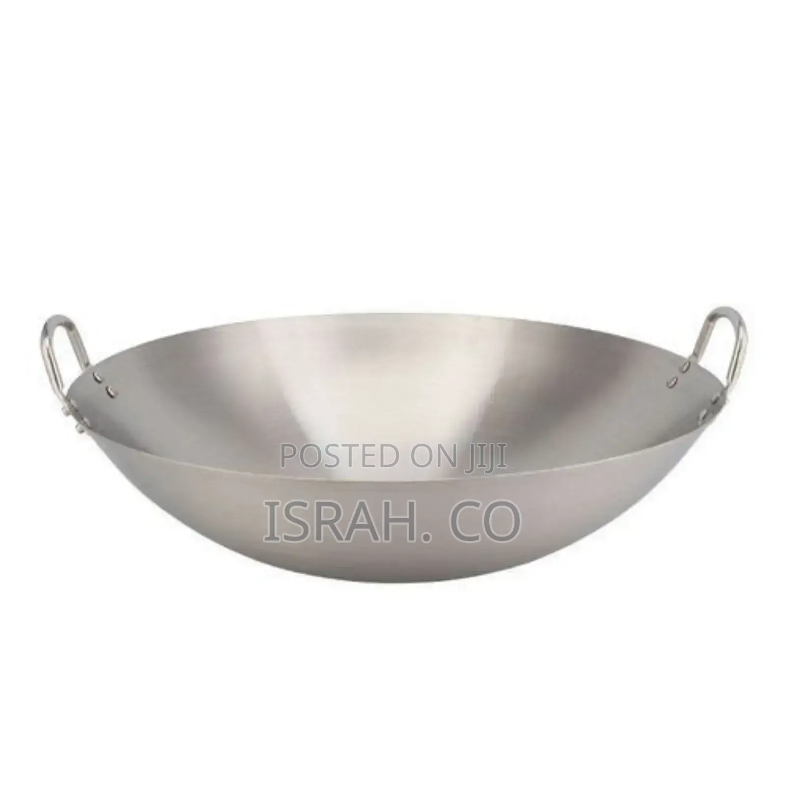 Stainless Steel Wok Stir Frying Pan - Silver.