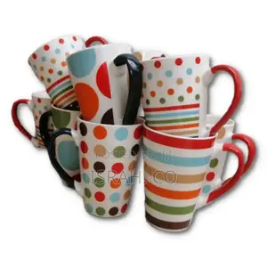 6 Pieces of Printed Coffee Tea Cups Mugs- Multicolours
