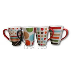 6 Pieces of Printed Coffee Tea Cups Mugs- Multicolours
