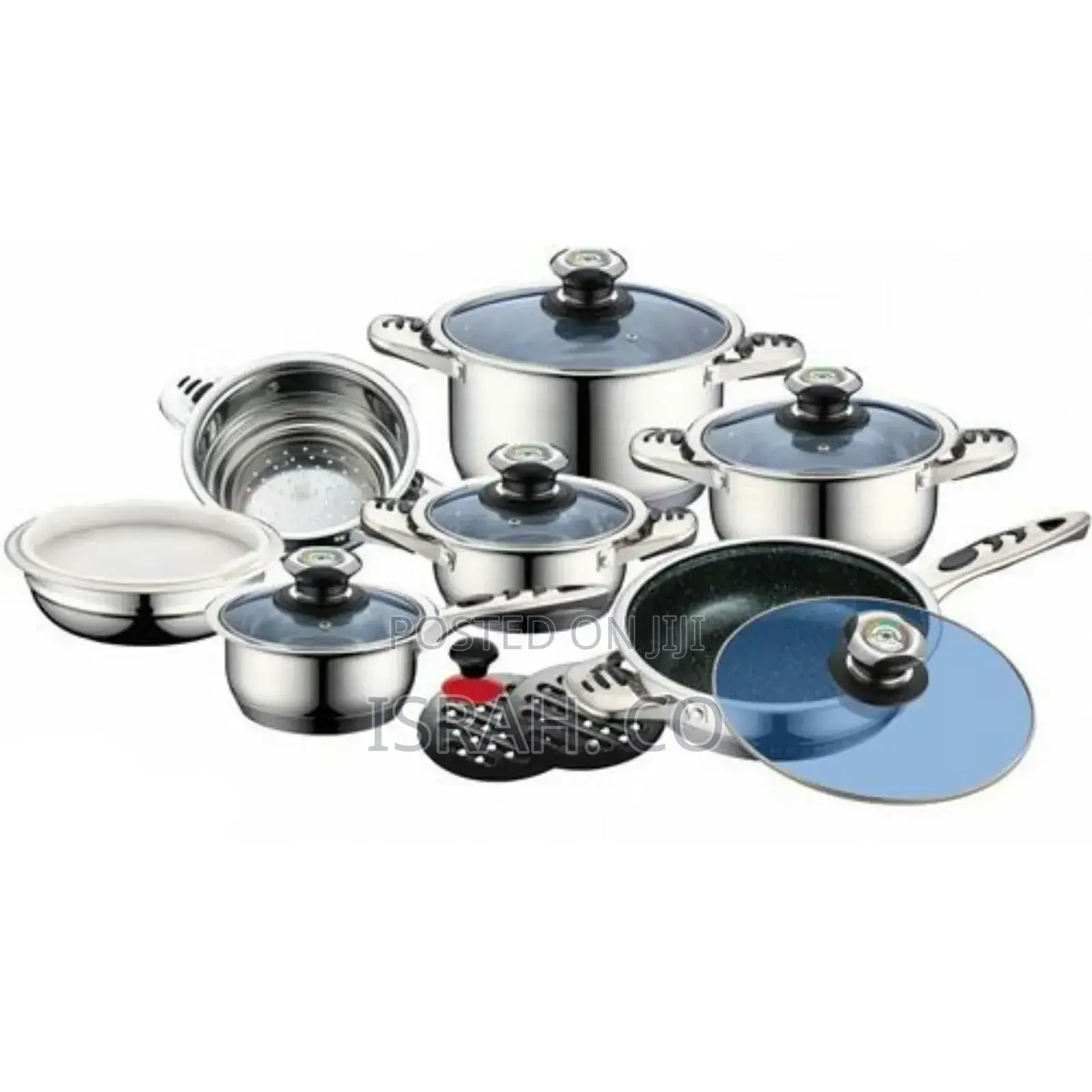 21 Pieces of Heavy Stainless Steel Saucepans