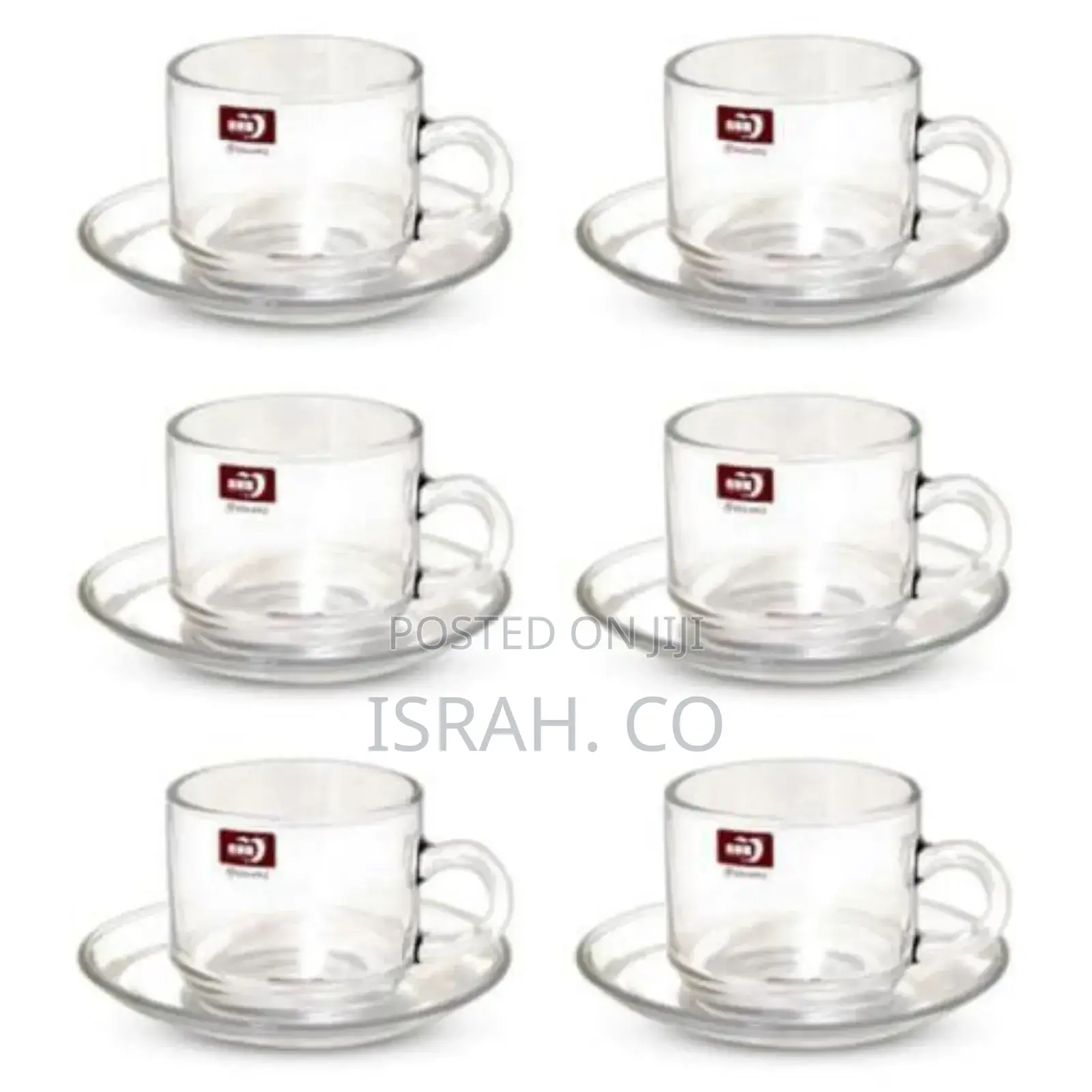 Luminarc 6 Pieces of Cups and 6 Saucers -Colourless.