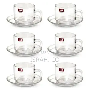 Luminarc 6 Pieces of Cups and 6 Saucers -Colourless.