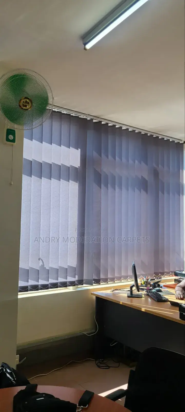 Blue Office Blind Curtains