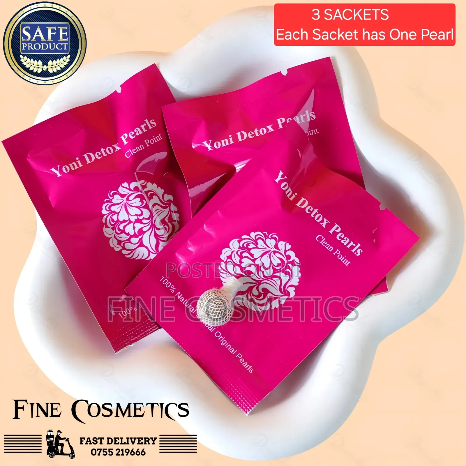 3-Sackets YONI DETOX PEARLS for Vagina Disorders, Infections