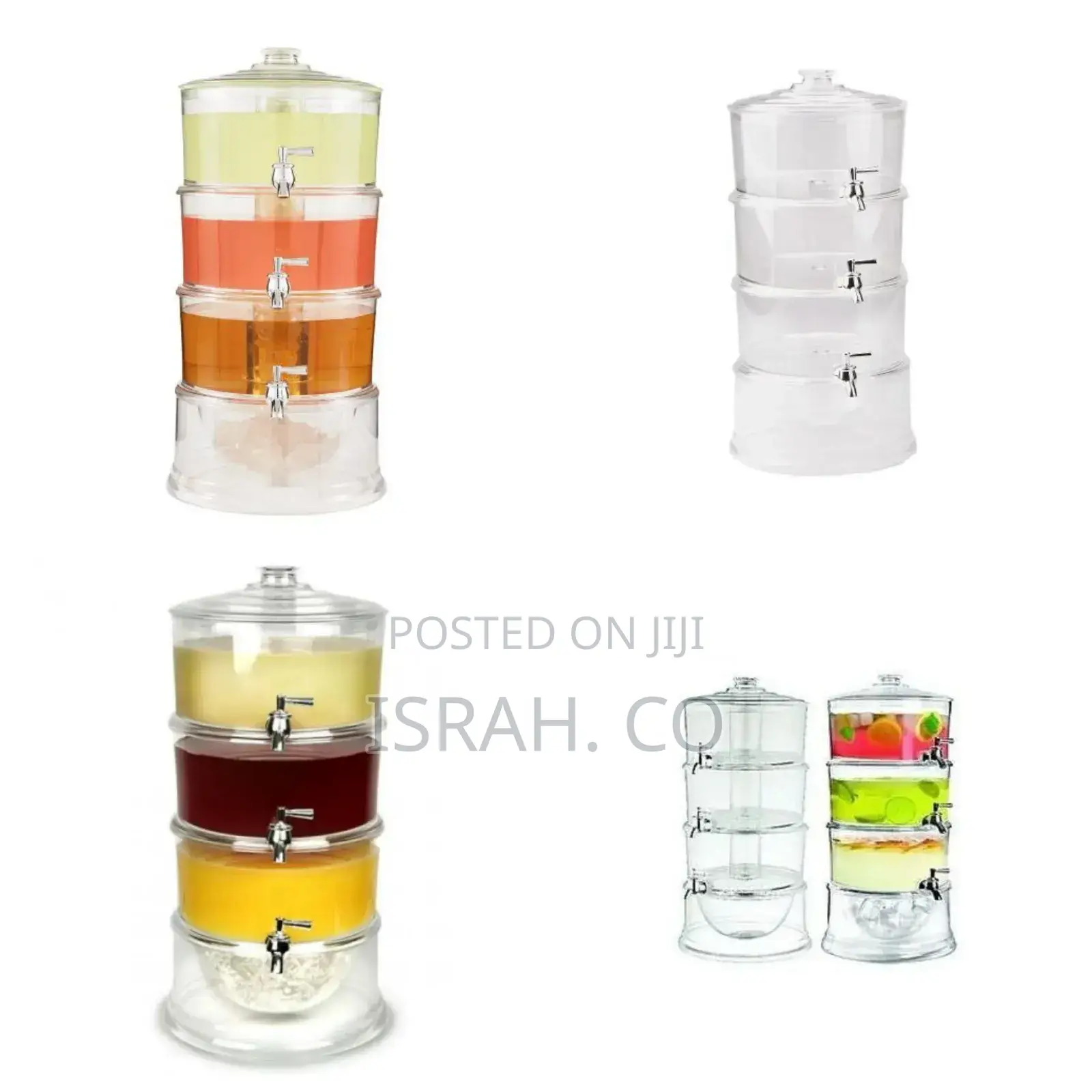 3-Tier Water, Juice Drink Dispenser With Ice Chamber