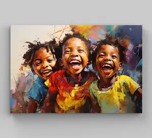 Happy Children African Art | Wall Portrait for Hotel/Airbnb