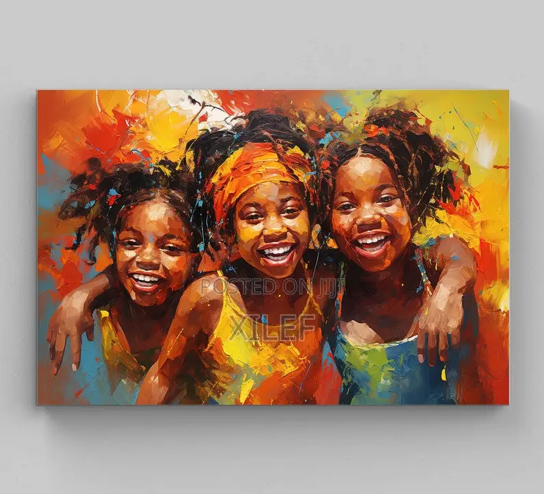Happy Children African Art | Wall Portrait for Hotel/Airbnb