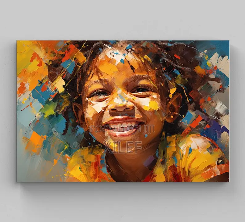 Happy Children African Art | Wall Portrait for Hotel/Airbnb