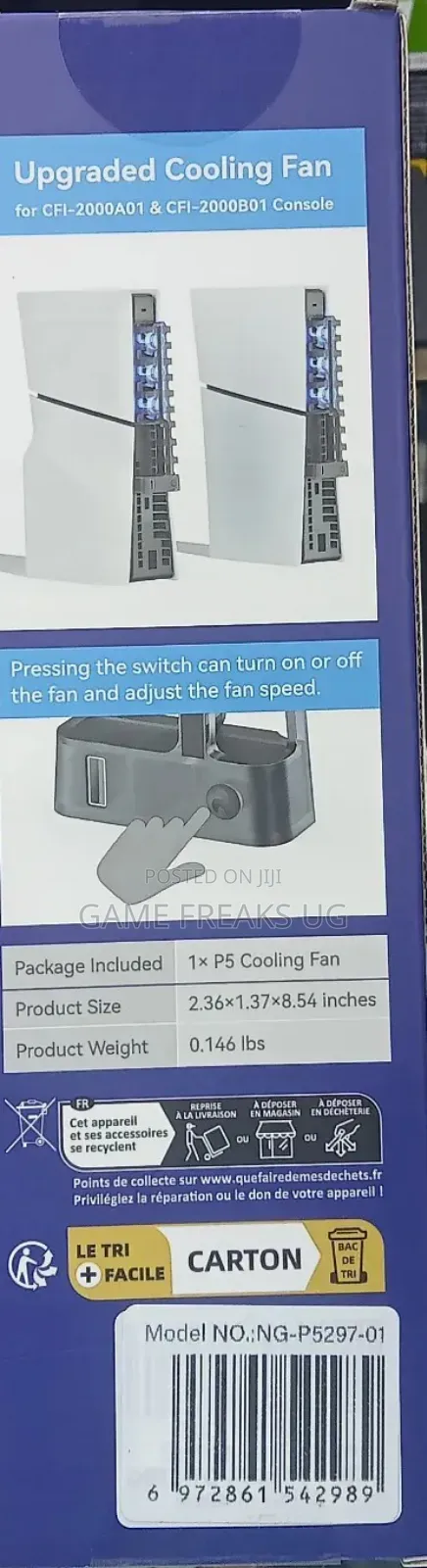 Ps5 Cooling Fan With 3 Speed Levels