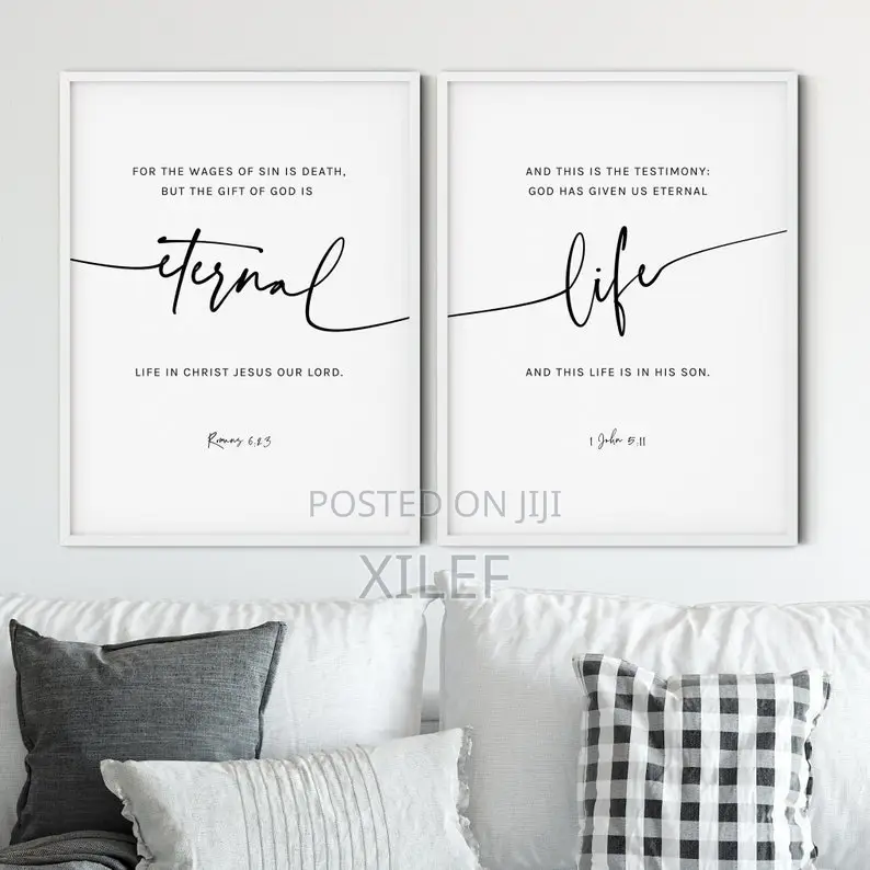 2 Piece Eternal Life Bible Verse | Wall Art Portrait for You