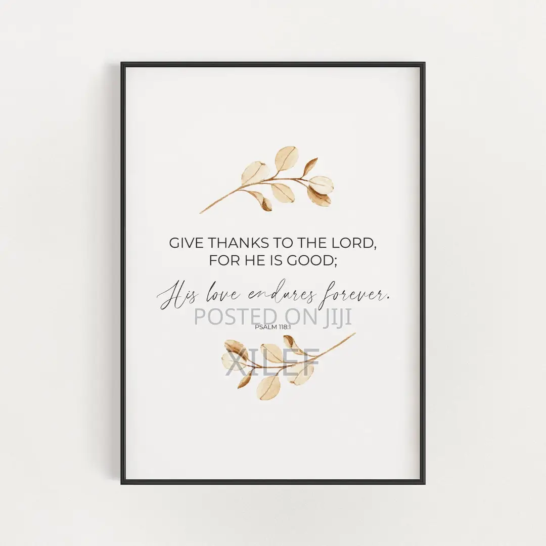 1 Piece | Give Thanks Bible Verse | Wall Art Portrait