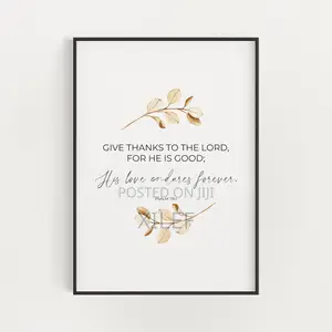 1 Piece | Give Thanks Bible Verse | Wall Art Portrait