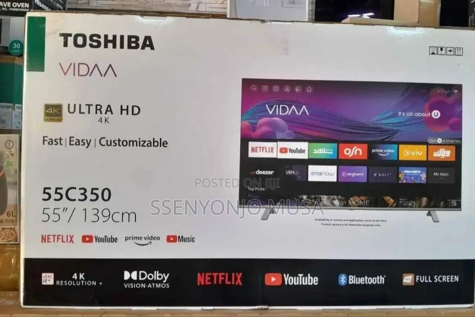 Toshiba 55" Ultra Hd Smart Led Tv |Hdr, Dolby Atmos,Vidaa
