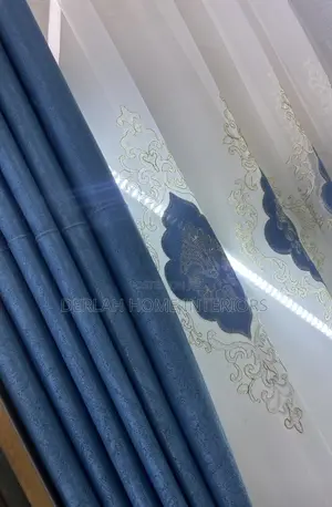 Blue Curtain 4 Meters and Net 2 Meters Full Set
