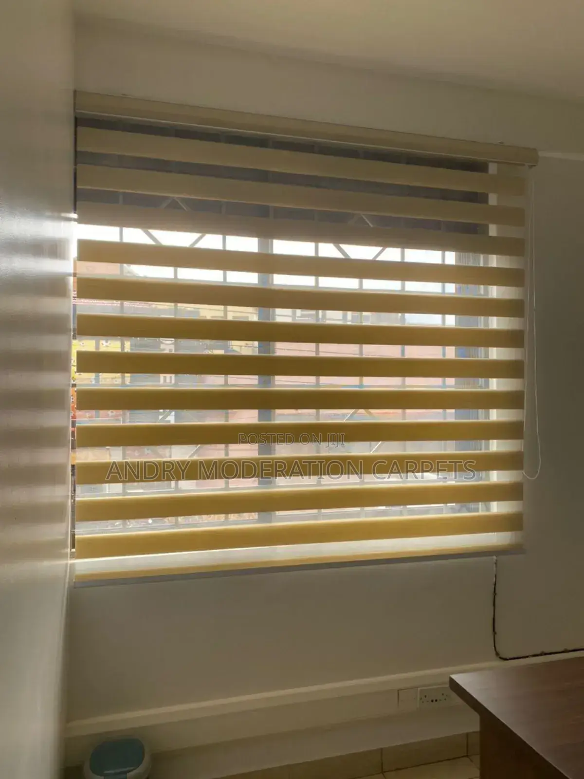 Brown Zerber Blind Curtains