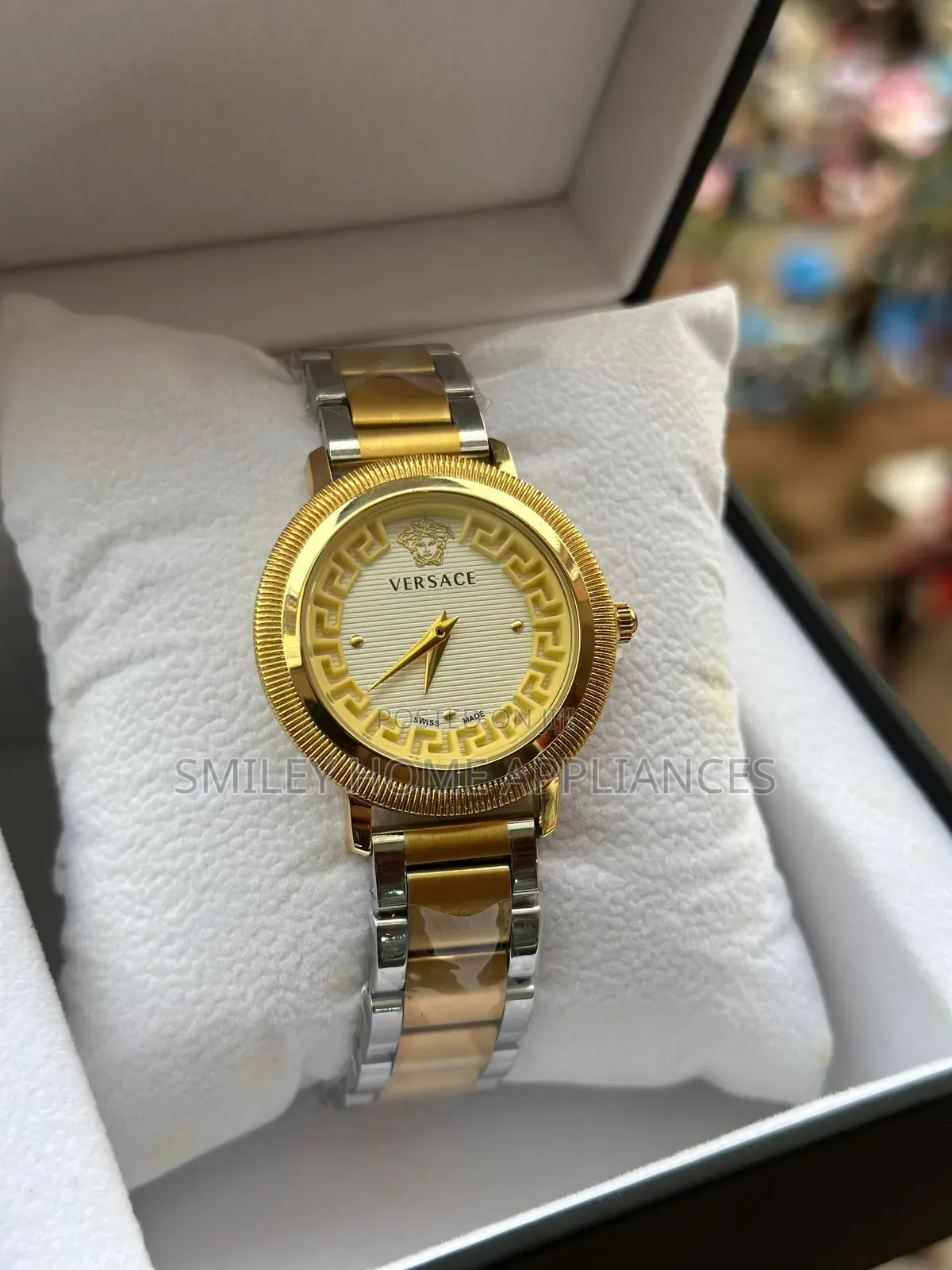 Silver Yellow Versace Women's Wrist Watch