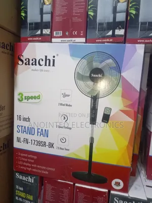 Black Sachi Standing Fan