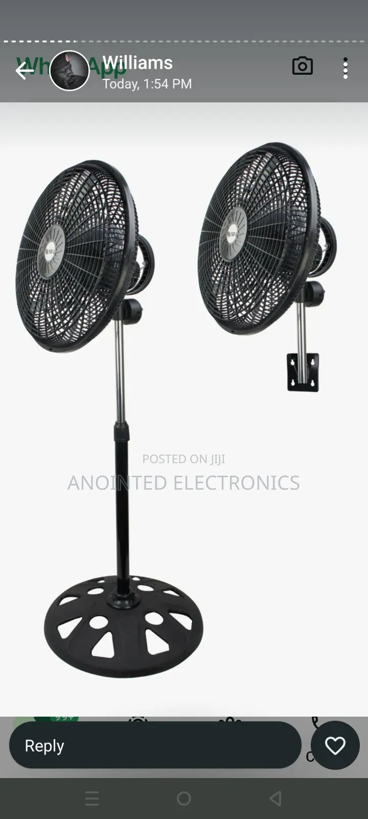 Standing Fan Black