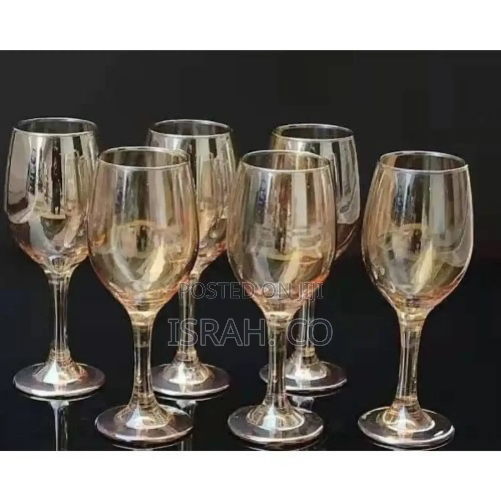 6 Pc Gold Lead-Free Juice, Champagne Wine Glasses Decorative