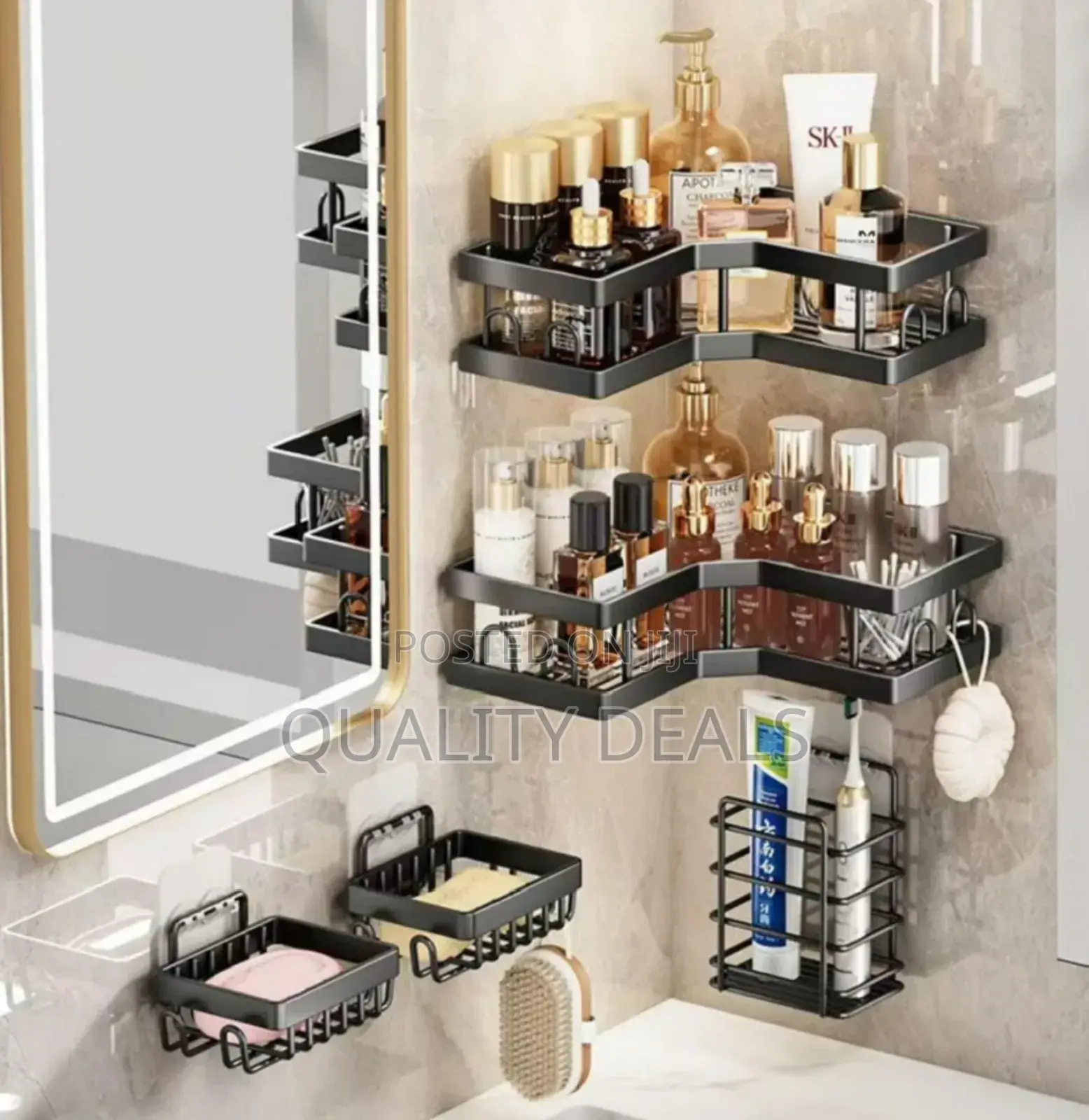 5pcs Corner Caddy Shower Bathroom Set