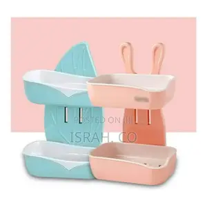 Double Layer Wall Mounted Soap Dish Box for Kitchen Bathroom