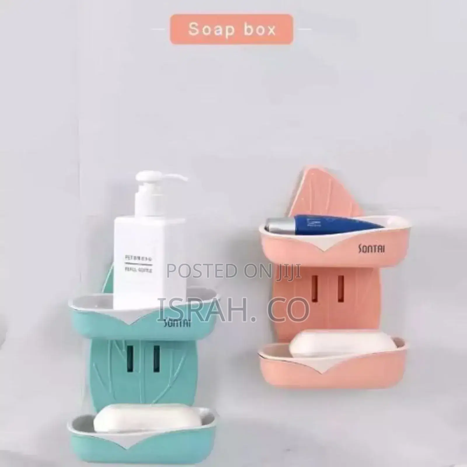 Double Layer Wall Mounted Soap Dish Box for Kitchen Bathroom